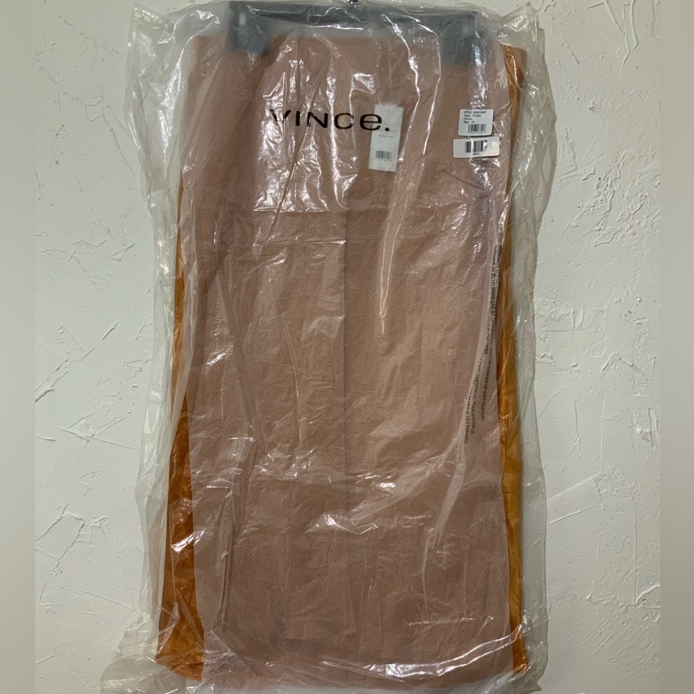 NWT Vince Plus Size Elegant Side Slit Gold Sap Women's Midi Skirt Sz 1X - Picture 5 of 5